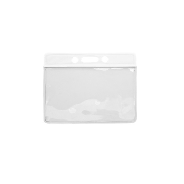 Billede af Kortholder/bæreetui blød plast 86 x 54 mm hvid top/klar (vandret/horisontal/landscape). 60270312