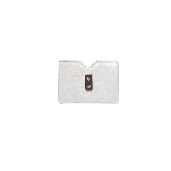Billede af Kortholder/bæreetui blød plast med alligatorclips monteret 86 x 54 mm klar forside (vandret/horisontal/landscape). 60270139