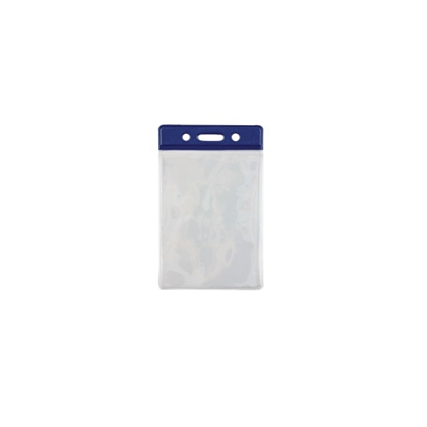 Billede af 86x54 mm kortholder / bæreetui blød plast. Blå top / klar (lodret / vertikal / portrait). 60270308