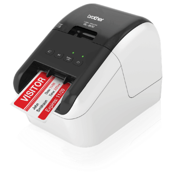 Billede af Etiketprinter / Navneskiltsprinter / Kongresskilt / Prisskilte Brother QL-800 USB. BRQL800ZW1