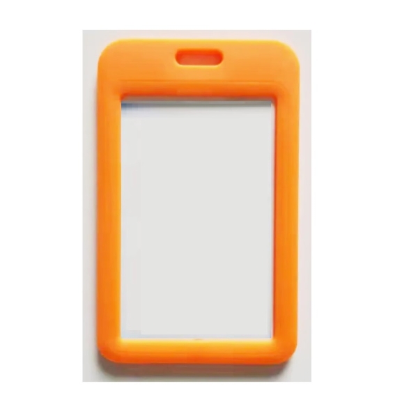 Billede af Orange 86x54 mm kortholder / bæreetui hård plast. Klarf for- og bagside (vandret / horisontal / landscape). 60270343