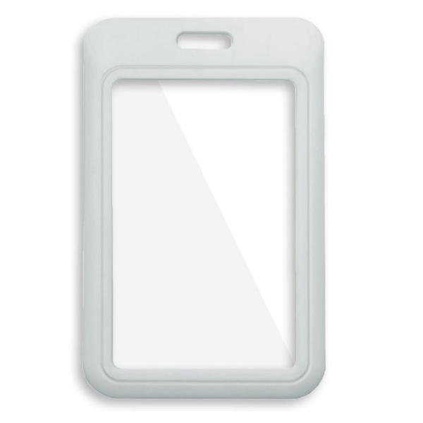 Billede af Grå 86x54 mm kortholder / bæreetui hård plast. Klarf for- og bagside (vandret / horisontal / landscape). 60270345