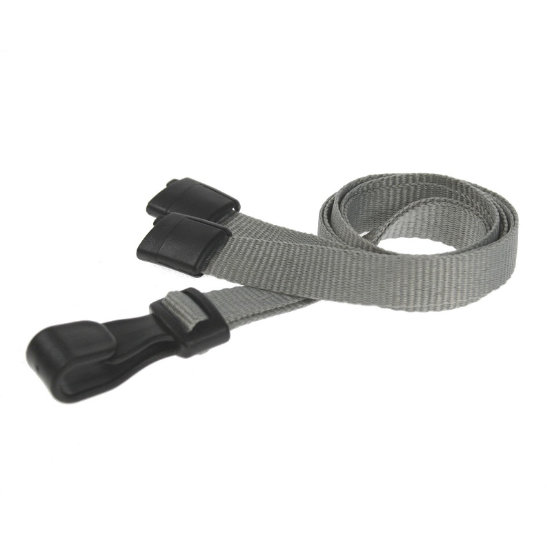 Billede af Grå lanyard / Halssnor / Keyhanger / Nøglesnor / Halsrem 10 mm med plast krog. 60270549