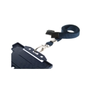 Billede af Mørke blå Lanyard / Halssnor / Keyhanger / Nøglesnor / Halsrem 10 mm med metal karabinhage. 100% polyester. Breakaway / break-away. 60270568_1