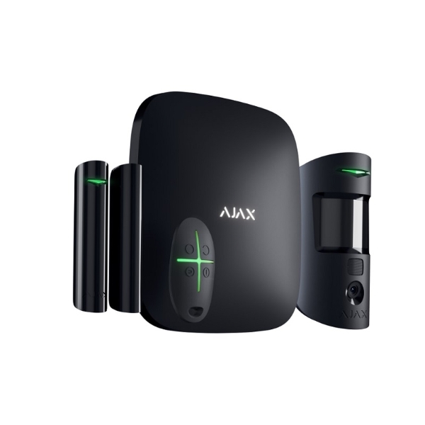 Billede af Ajax StarterKit, kamera, sort abonnementsfrit alarmsystem. AJSTKITBLA