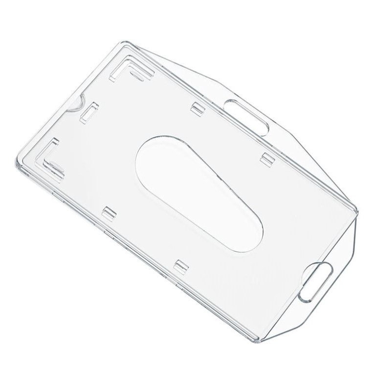 Billede af ID kortholder / bæreetui / navneskilt hård plast transparent / gennemsigtig / glasklar (vandret/horisontal/landscape eller lodret / vertikal / portrait). 60270271